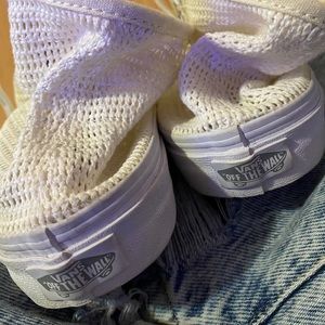 White Mesh Hightop Vans